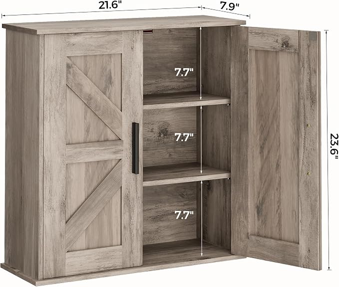 Homleke Bathroom Wall Cabinet, Over Toilet Storage Cabinet - Image 3