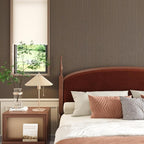 CRE8TIVE Dark Brown Grasscloth Wallpaper Textured Wallpaper Stick and Peel - Image 2