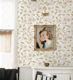 Heroad Floral Wallpaper Peel and Stick White and Gold Contact Paper Boho Peel - Image 6