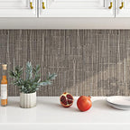 FunStick 16"x472" Textured Taupe Brown Wallpaper Peel and Stick Grasscloth - Image 5
