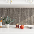 FunStick 15.8"x240" Grasscloth Peel and Stick Wallpaper Textured Taupe Brown - Image 5