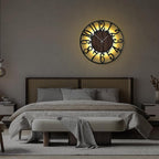 LEIKE Large Wall Clock 24'' Lighted Rustic Wood Clock - Image 6