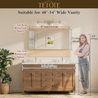 TETOTE 48 x 24 Inch Brushed Gold Frame Mirror, Brass Bathroom Vanity Mirror - Image 8
