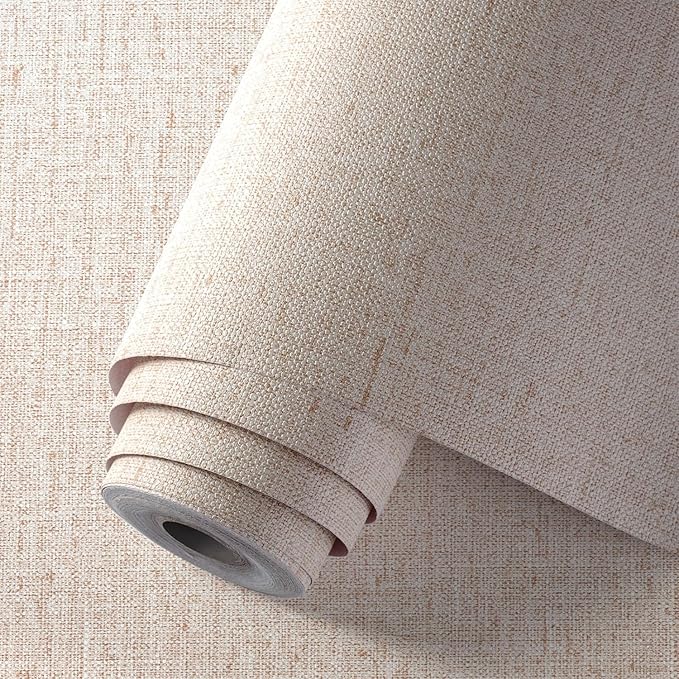 Beige Grasscloth Wallpaper Peel and Stick Textured Self Adhesive Stick on Linen - Image 2