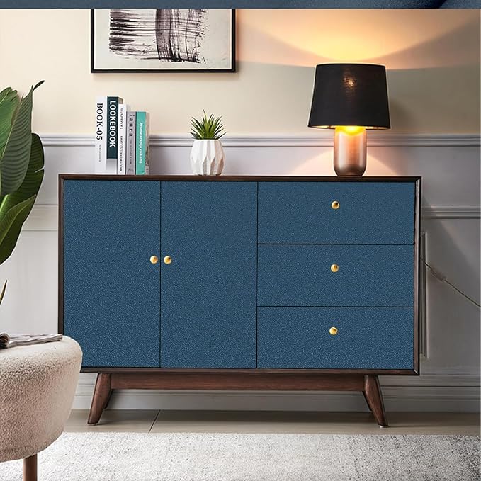 Yancorp 16"x394" Matte Blue Contact Papaer Peel and Stick Wallpaper Vinyl Wrap - Image 4