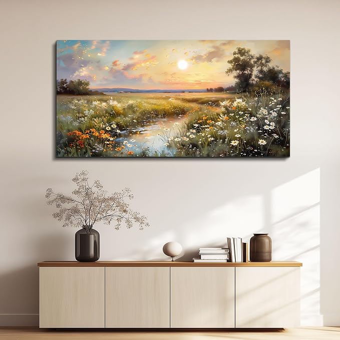 hyidecorart Vintage Farmhouse Wildflower Wall Paintings Canvas Wall Art - Image 5