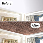 Art3d 12-Pack PVC Drop Ceiling Tiles, 2ft x 2ft, Rose Copper - Image 6