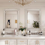 Kelly Miller 30"x40" Jeweled Bathroom Wall Mirror, Large Rectangle Decorative - Image 4