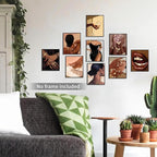SEHSUVC Black Girl Posters Wall Art Set of 9, Abstract African American Woman - Image 3