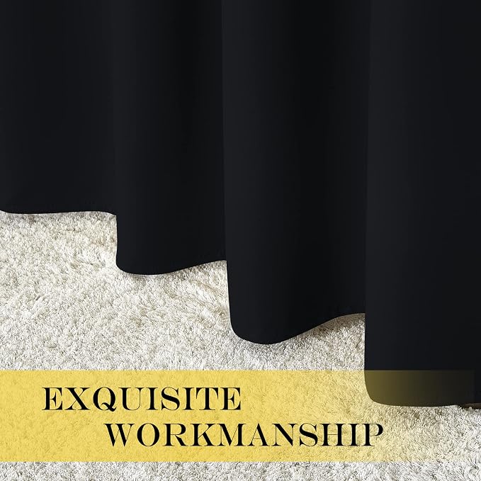 NICETOWN Black Blackout Curtain 90 inch Length - Image 6