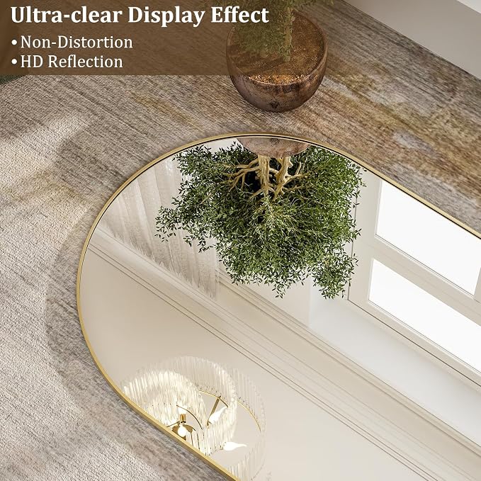 HARRITPURE 71"x30" Arched Full Length Mirror Free Standing Leaning Hanging - Image 3