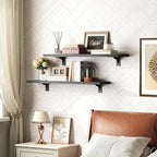 HOOBRO Floating Shelves for Wall, 23.6" Wall Mounted Shelves Set of 2, Hanging - Image 2