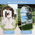 Arched Full Length Mirror with Stand, Extra Large Gold Full Length Body Mirror - Image 6