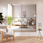 Delma Frameless Mirror Tiles 22"x22"x4 Pcs Wall Mounted, Shatter Resistant Full by Delma