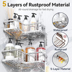 YASONIC Shower Caddy Corner, No Drilling Shower Organizer Corner - Image 4