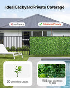 VEVOR Artificial Plant Wall, 40 x 120 in Artificial Boxwood Panels, Sun - Image 2