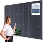 Large Cork Bulletin Board for Wall 48"x36", 12 Pack Felt Slat Wall Panel Tiles by Kciplab