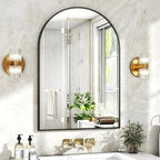 XRAMFY 24"x36" Black Arched Bathroom Mirror by XRAMFY