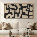 Extra Large Framed Neutral Abstract Canvas Wall Art by Cuspin