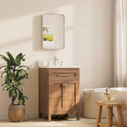 TETOTE Brushed Nickel Bathroom Mirror 16 x 24 Inch - Image 2