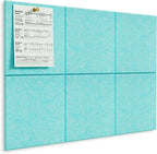 MaxGear Large Cork Board for Wall 36" x 24", Aqua Blue Bulletin Board, 6 Pack by MaxGear