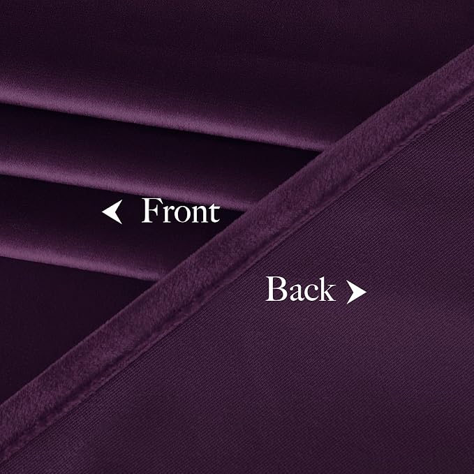 NICETOWN Purple Velvet Curtains 90 inch Long - Image 8