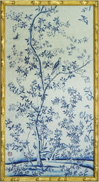 HongFengtang Chinese Rice Paper Print China Flower And Bird Bamboo Frame 19.5 X by Hongfengtang