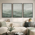 Large Framed Green Abstract Landscape Canvas Wall Art by Cuspin