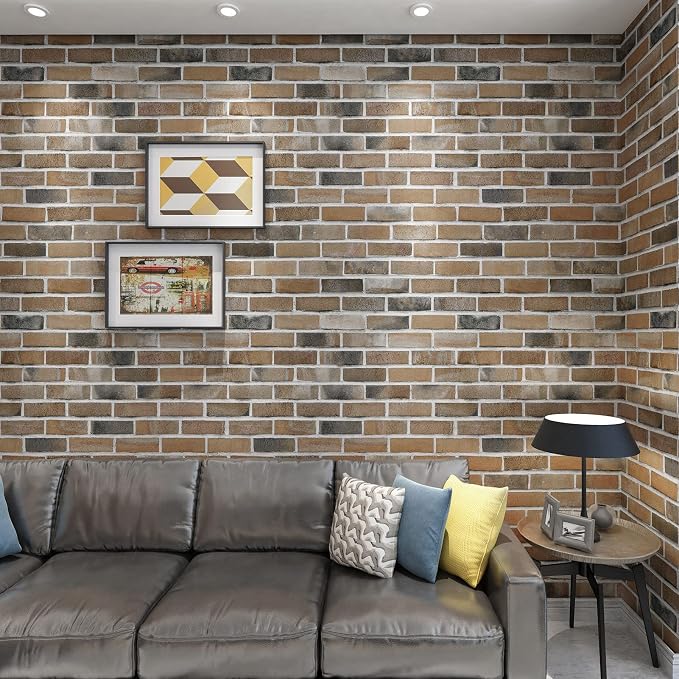 Art3d 20-Pack105 Sq.Ft Faux Brick 3D Wall Panels Peel and Stick in Gray Brown - Image 2
