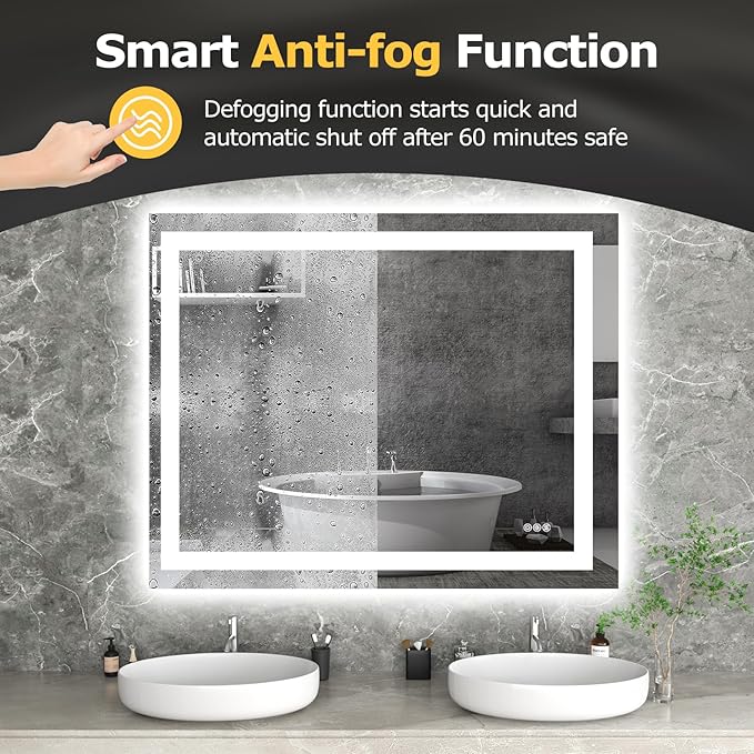 Hivone 40X32 LED Bathroom Mirror - Image 3