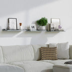 WOPITUES Floating Shelves with Black Metal Guardrail, Shelves - Image 6
