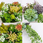 Hanging Wall Artificial Plants for Home Decor Indoor Faux Succulents in Wooden - Image 5