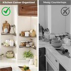 Corner Shelves 3-Pack for Bathroom & Kitchen, Space-Saving Floating Corner Wall - Image 7
