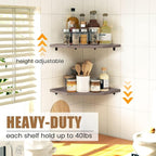 Fun Memories Corner Shelf Wall Mount, Floating Corner Shelves, Rustic Wood Wall - Image 4