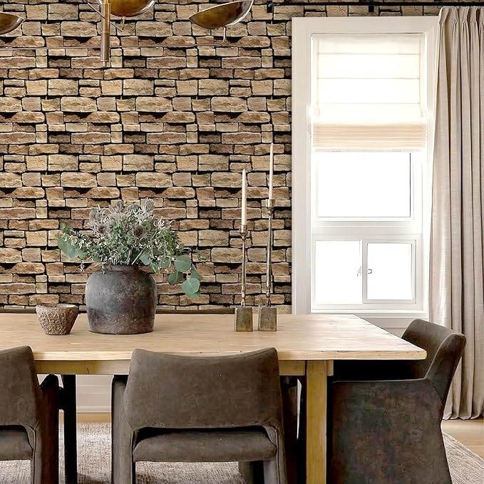 3D Peel and Stick Faux Stone Wall Panels 11.8" x 11.8" 10-Pack, Stone-Look Wall - Image 7