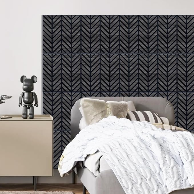 Mollywell Acoustic Panels, PVC Wood-Grain Decor, 12x12 Inch Carved Pattern - Image 8