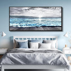 Wapluam Framed Wall Art for Bedroom Decor, Beach Canvas Wall Art Large Ocean - Image 4