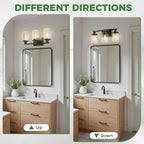 DORESshop 17 Inch Bathroom Light Fixtures, 3-Light Black - Image 6