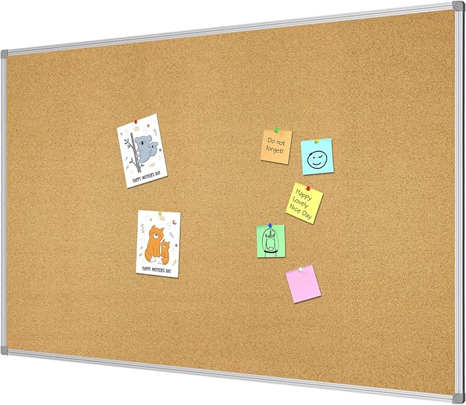 Lockways Large Cork Board Bulletin Board, Bulletin CorkBoard 72 x 36 Inch by Lockways