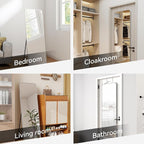 SCWF-GZ 57x20 Door Hanging Full Length Mirror, Floor or Wall Mounted Metal - Image 3