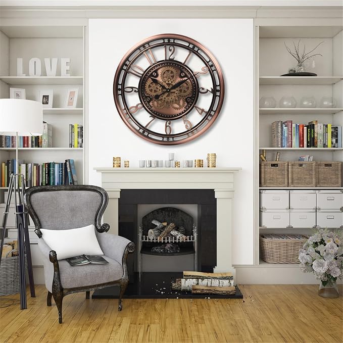 CLXEAST 28 Inch Oversized Large Moving Gear Wall Clock - Image 7