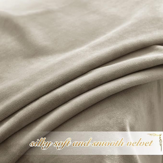 NICETOWN Camel Velvet Curtains 72 Inch Long 52 Wide, Room Darkening Temp - Image 4