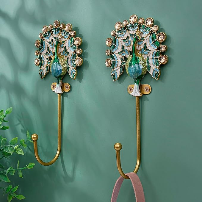 Vintage Wall Hooks Decorative Rack Hangers, 2 Pack Metal Wall Mounted Hook - Image 3