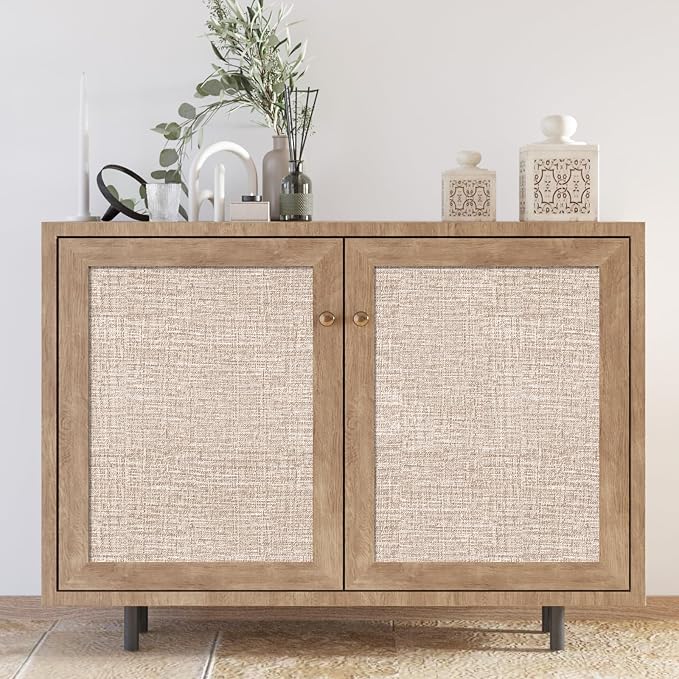 Amiya Grasscloth Khaki Wallpaper Peel and Stick Tan Faux Fabric Linen Contact - Image 5