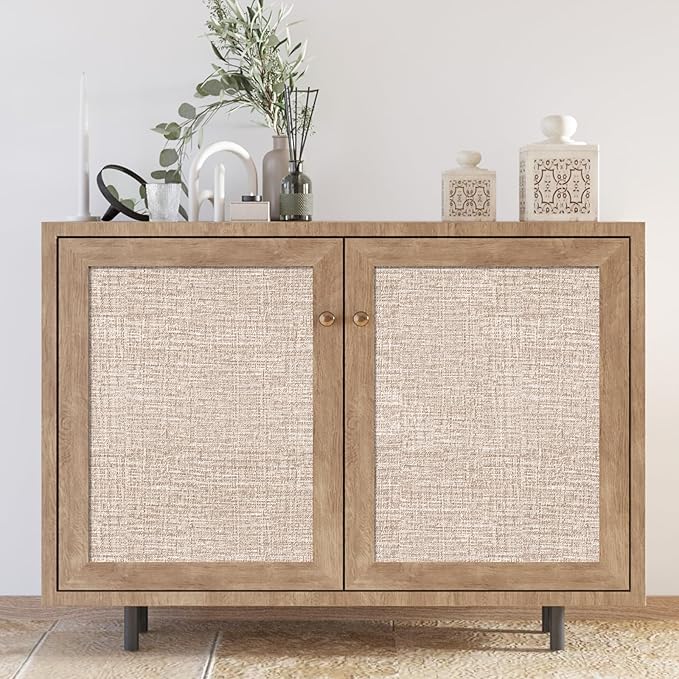 Amiya Grasscloth Khaki Wallpaper Peel and Stick Tan Faux Fabric Linen Contact - Image 4