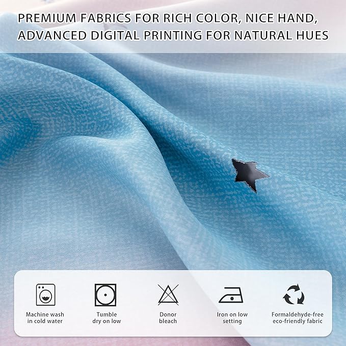 XiDi Curtains for Bedroom Decor, Kids Room Curtains for Girls Rainbow Colour - Image 4