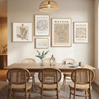 Large Framed Matisse Wall Art Set of 5, Neutral Beige Abstract Geometric - Image 3