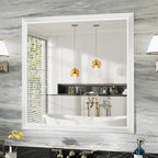36x36 Inch White Bathroom Mirror by Briivuemodernmirrors