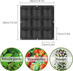 Hanging Planting Grow Bags, 9 Pockets Hanging Vertical Wall Planter Wall - Image 3