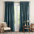 NICETOWN Greyish Blue Velvet Curtains and Drapes, Thermal Insulated Soft Window by NICETOWN